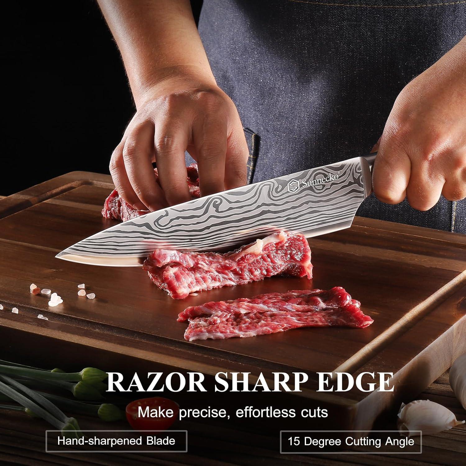 Juego de cuchillos de cocina Sunnecko 5 piezas acero inoxidable