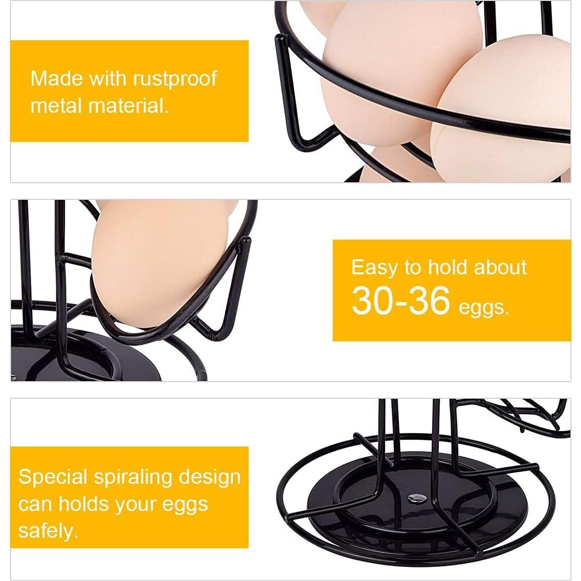 Soporte para Huevos Espiral de Metal Toplife Negro 40.9 cm