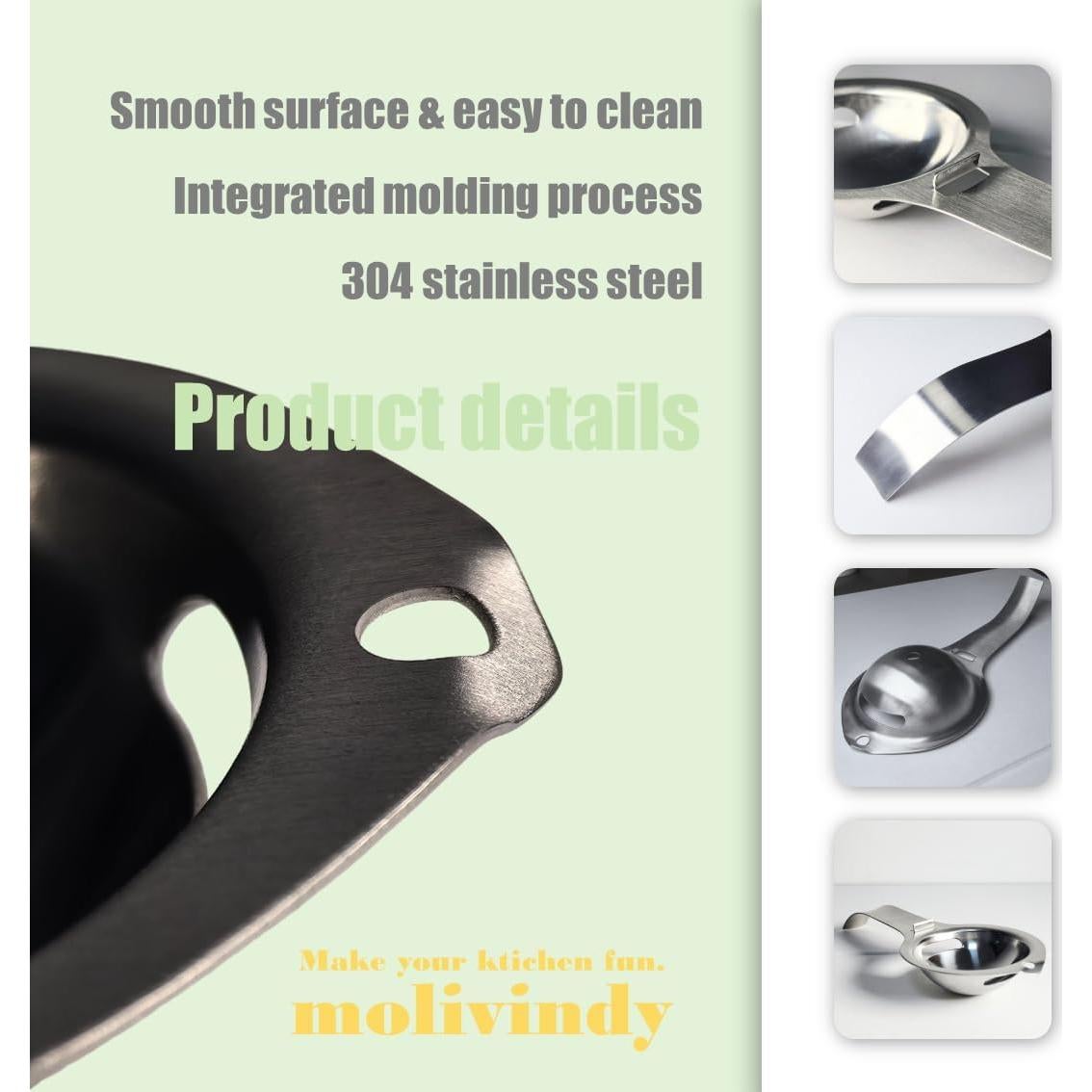 Separador de Huevos Molivindy de Acero Inoxidable 16.99 cm