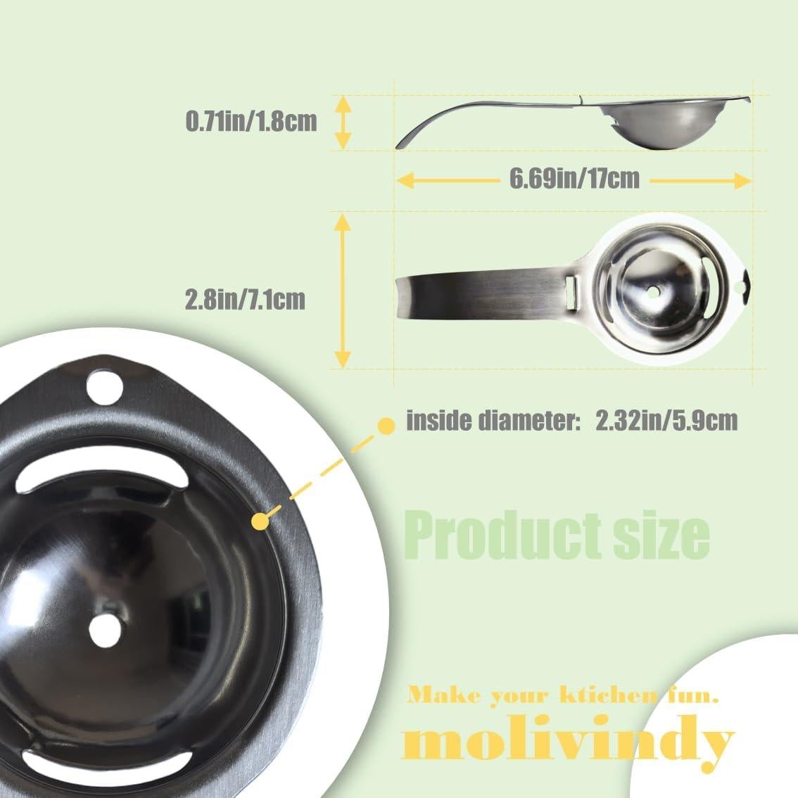 Separador de Huevos Molivindy de Acero Inoxidable 16.99 cm