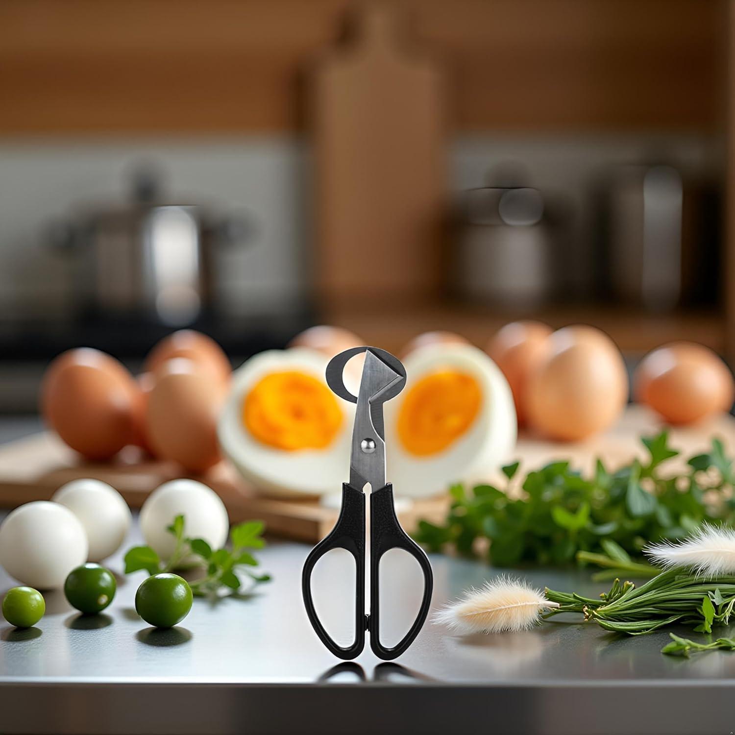 Cortador de Huevos de Codorniz Jowxsx Acero Inoxidable Negro