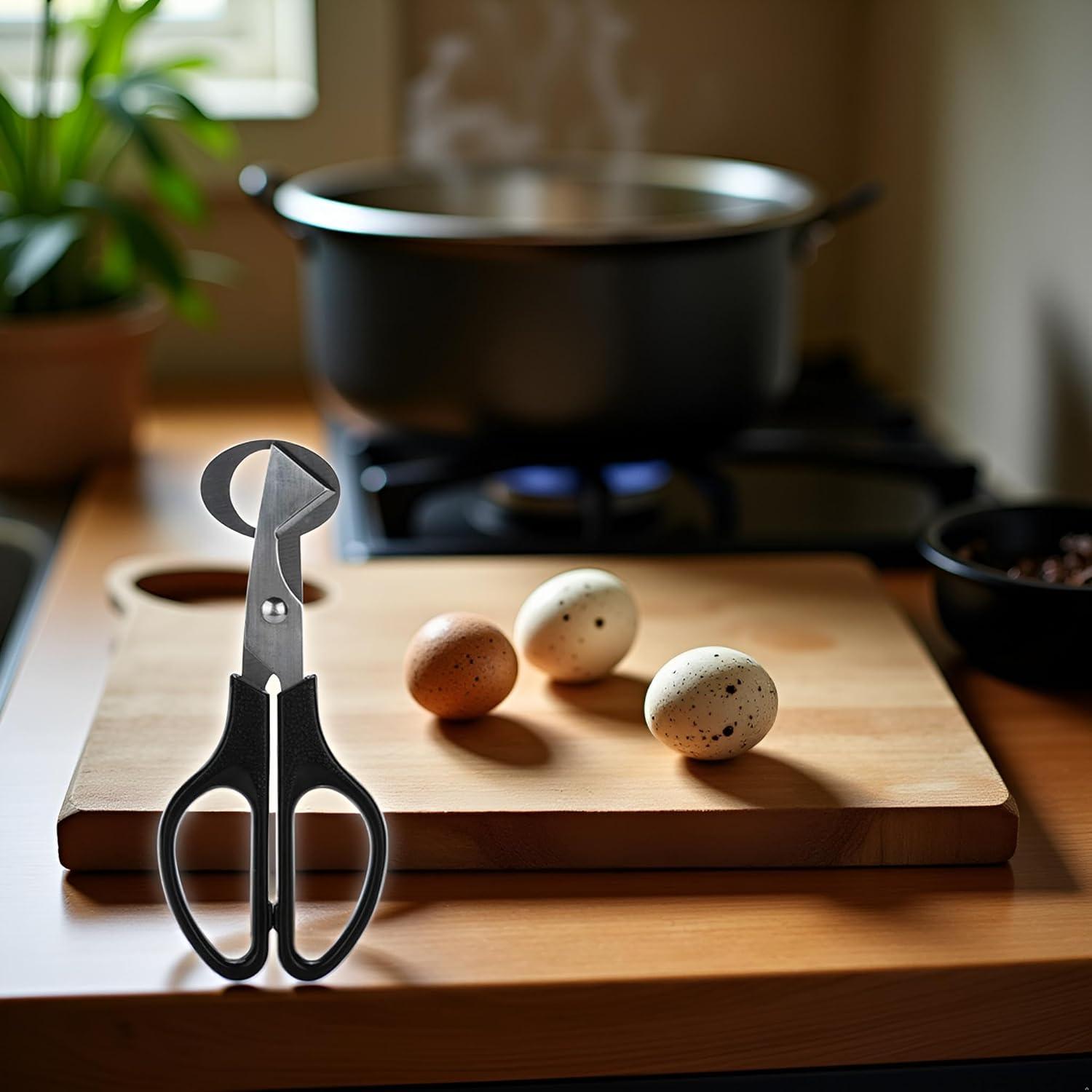 Cortador de Huevos de Codorniz Jowxsx Acero Inoxidable Negro