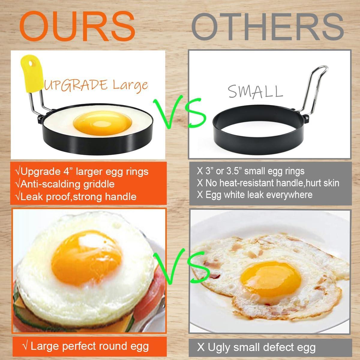 Anillo de Huevo Grande 10 cm Acero Inoxidable WOWITIS