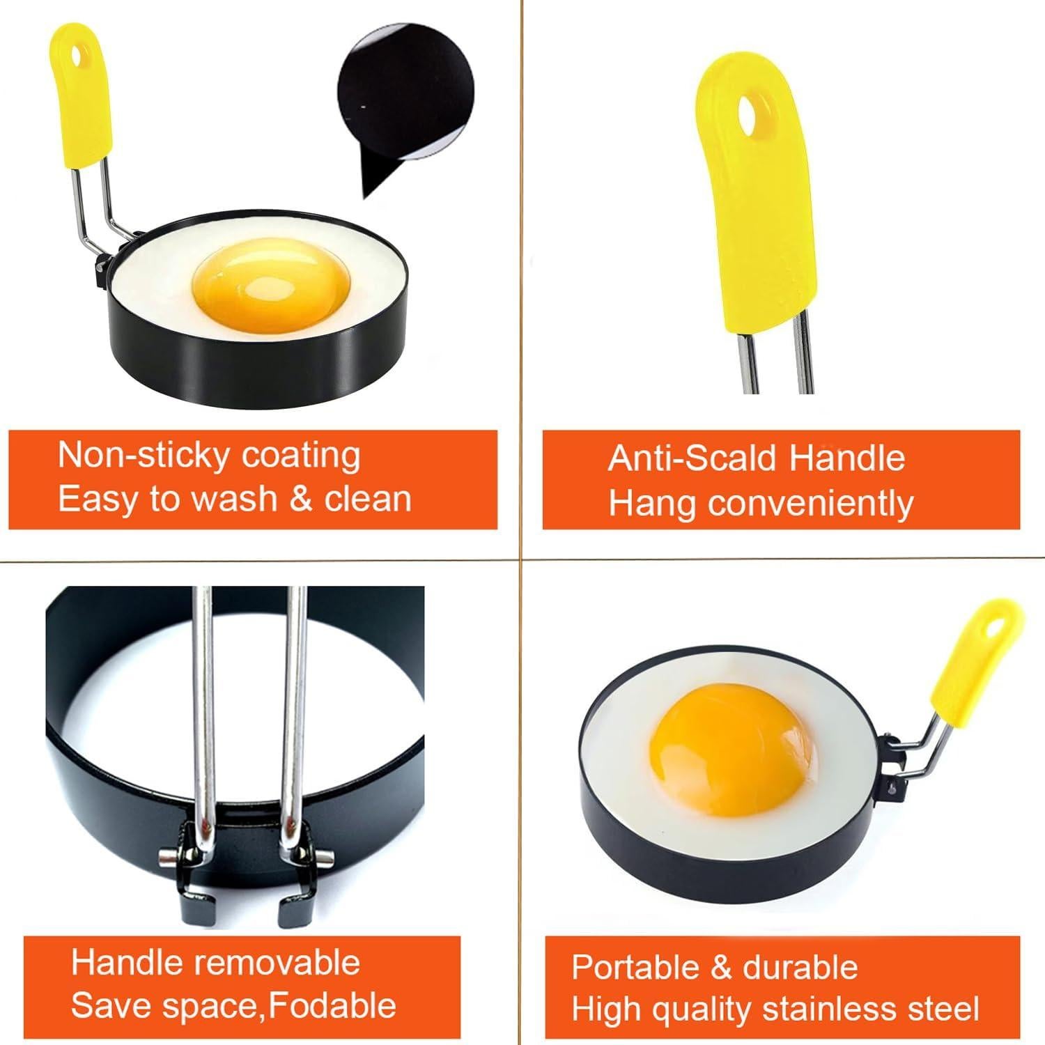 Anillo de Huevo Grande 10 cm Acero Inoxidable WOWITIS