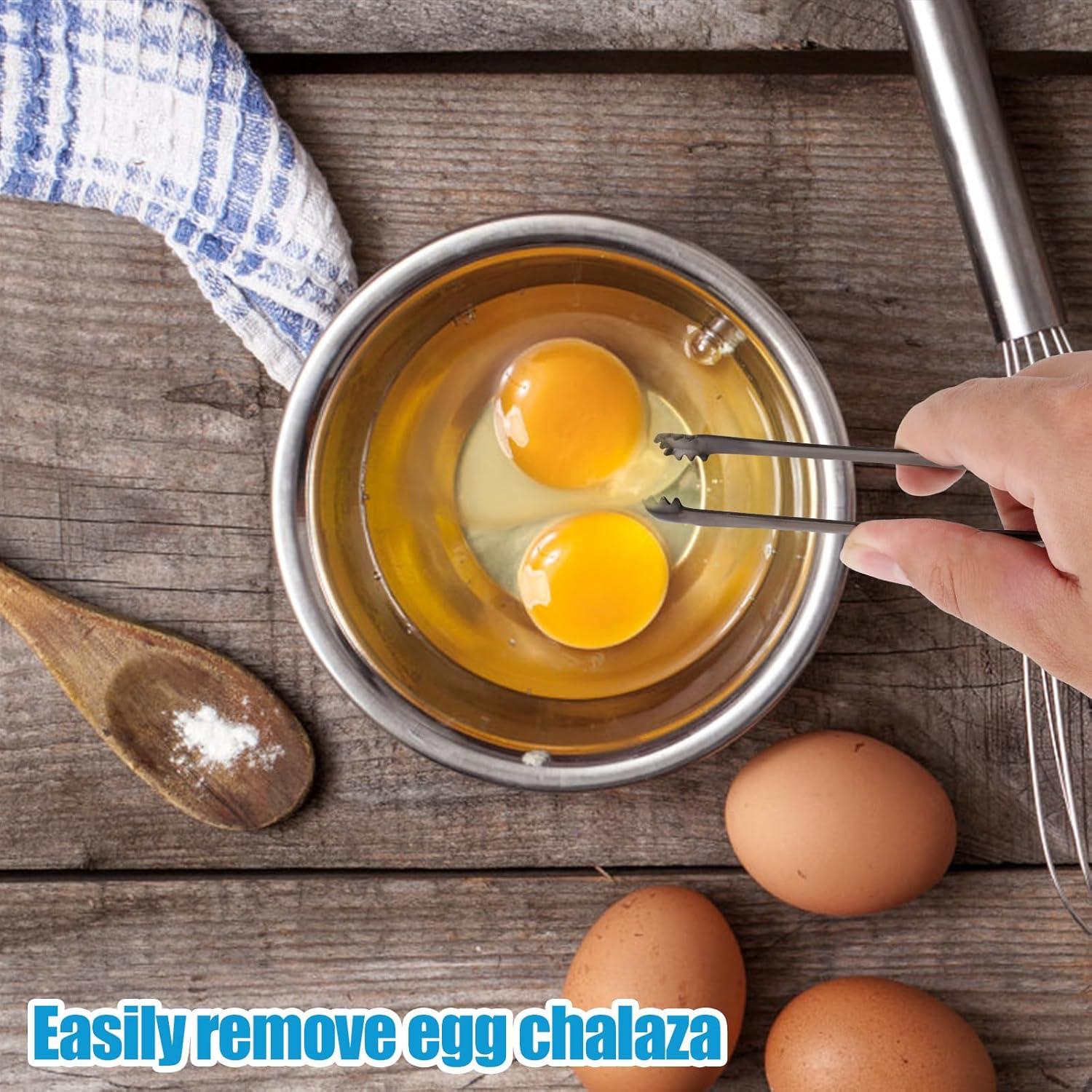 4 Pinzas de Acero Inoxidable BOXOB para Chalaza de Huevo 15.2 cm