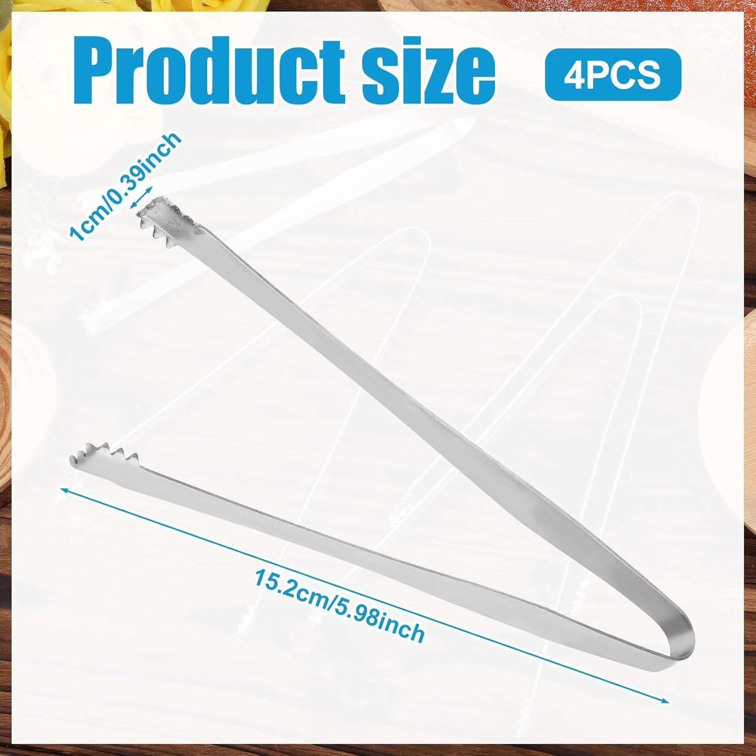 4 Pinzas de Acero Inoxidable BOXOB para Chalaza de Huevo 15.2 cm