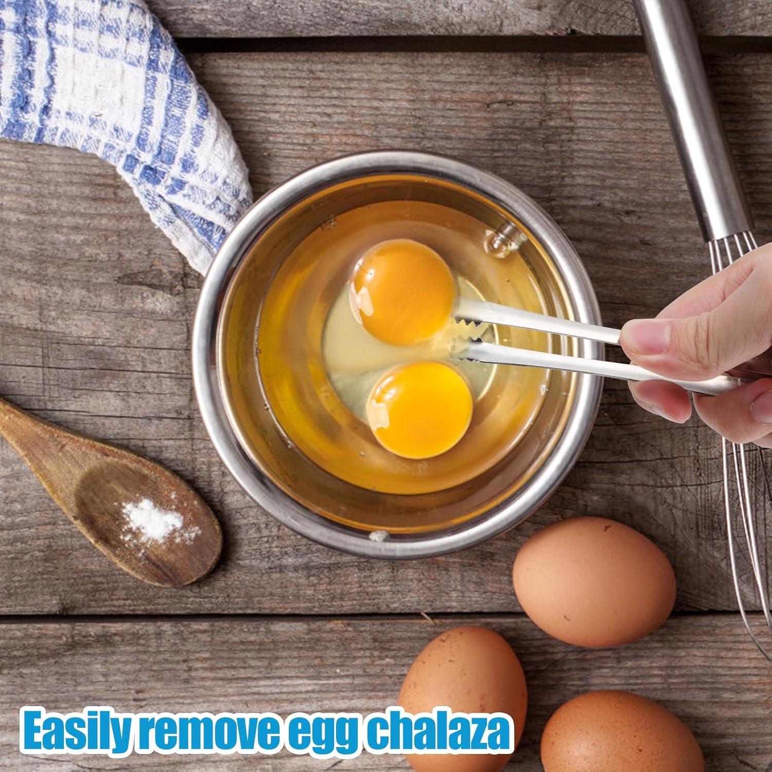 4 Pinzas de Acero Inoxidable BOXOB para Chalaza de Huevo 15.2 cm