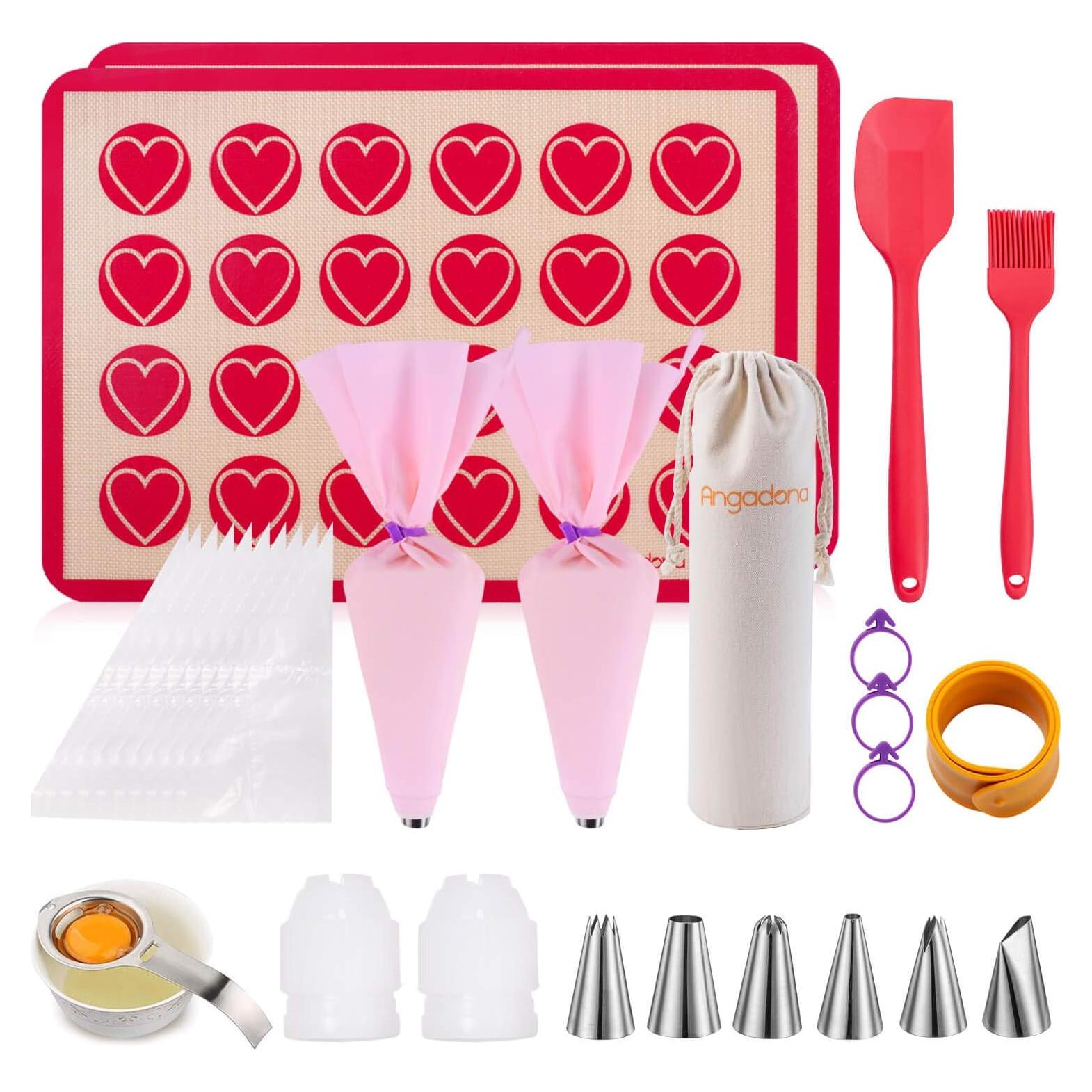 Kit de Hornear Macarons Angadona - 30 Piezas Silicona