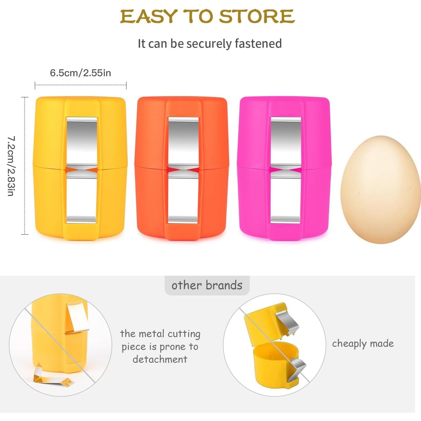 Abridor de cáscara de huevo SBMKK - 3 Piezas, Manual, Plástico