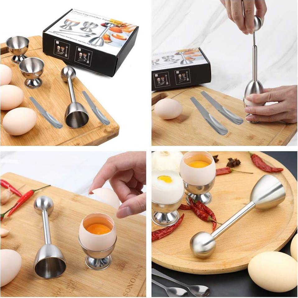 Juego de Cortador y Tapador de Huevos Hocai, 5 Piezas
