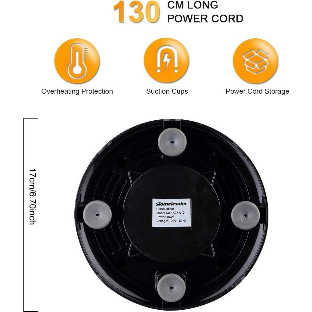 Exprimidor Eléctrico Homeleader de Cítricos 0.5L Acero Inoxidable