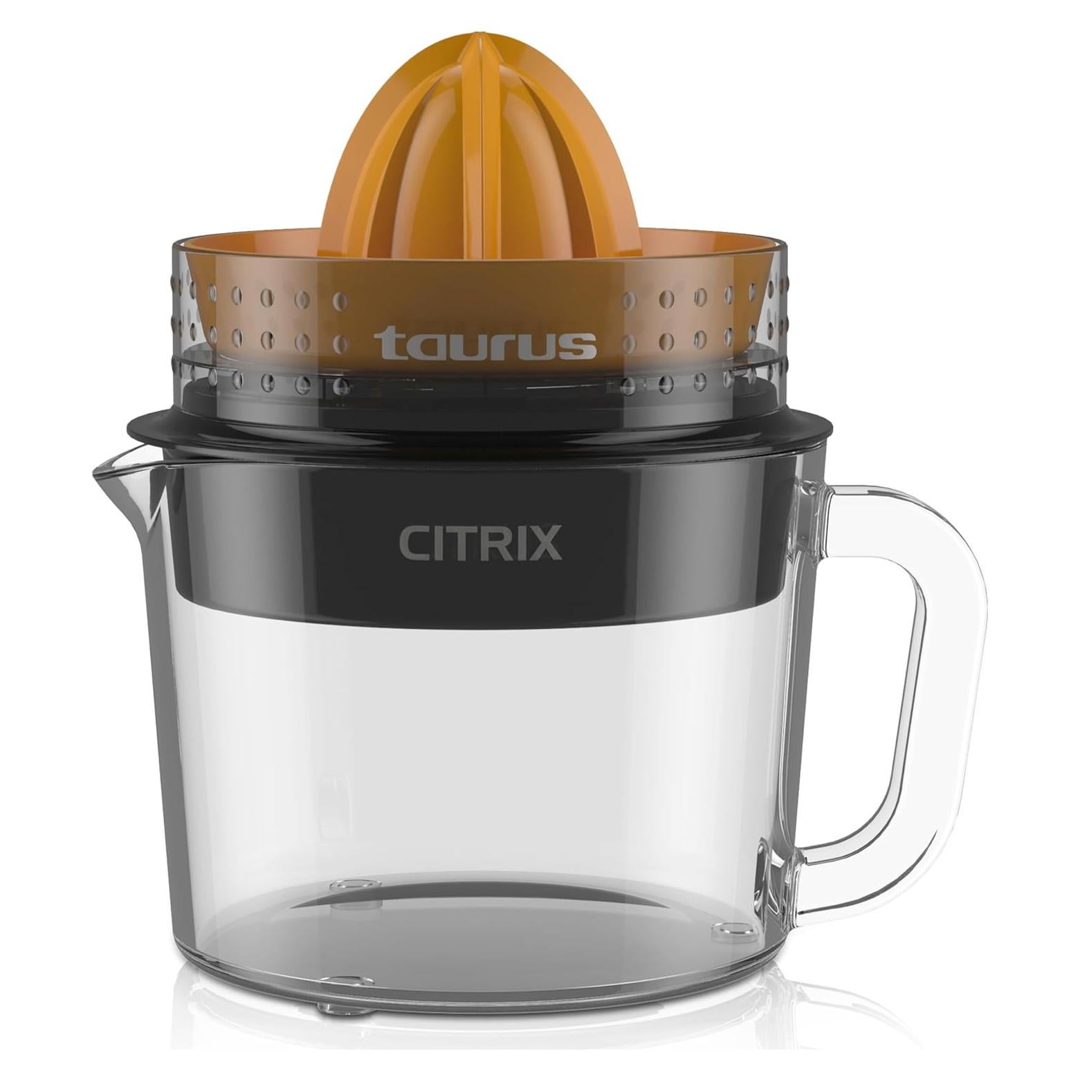 Exprimidor de Cítricos Taurus CITRIX 1L Vidrio Naranja Negro