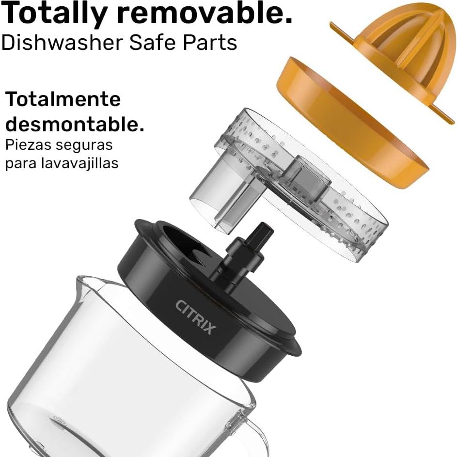 Exprimidor de Cítricos Taurus CITRIX 1L Vidrio Naranja Negro