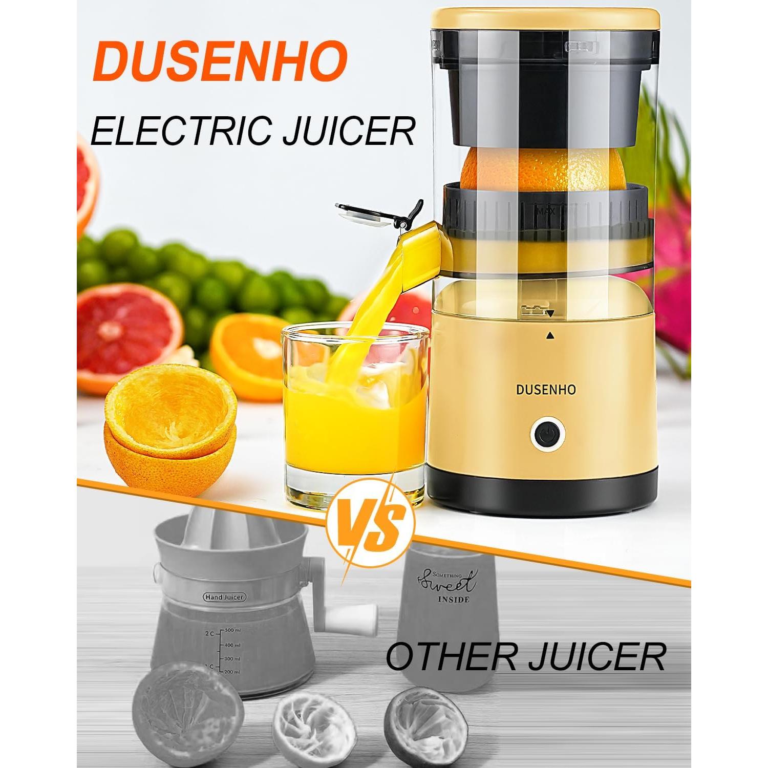 Exprimidor Eléctrico DUSENHO Recargable USB 1L Amarillo