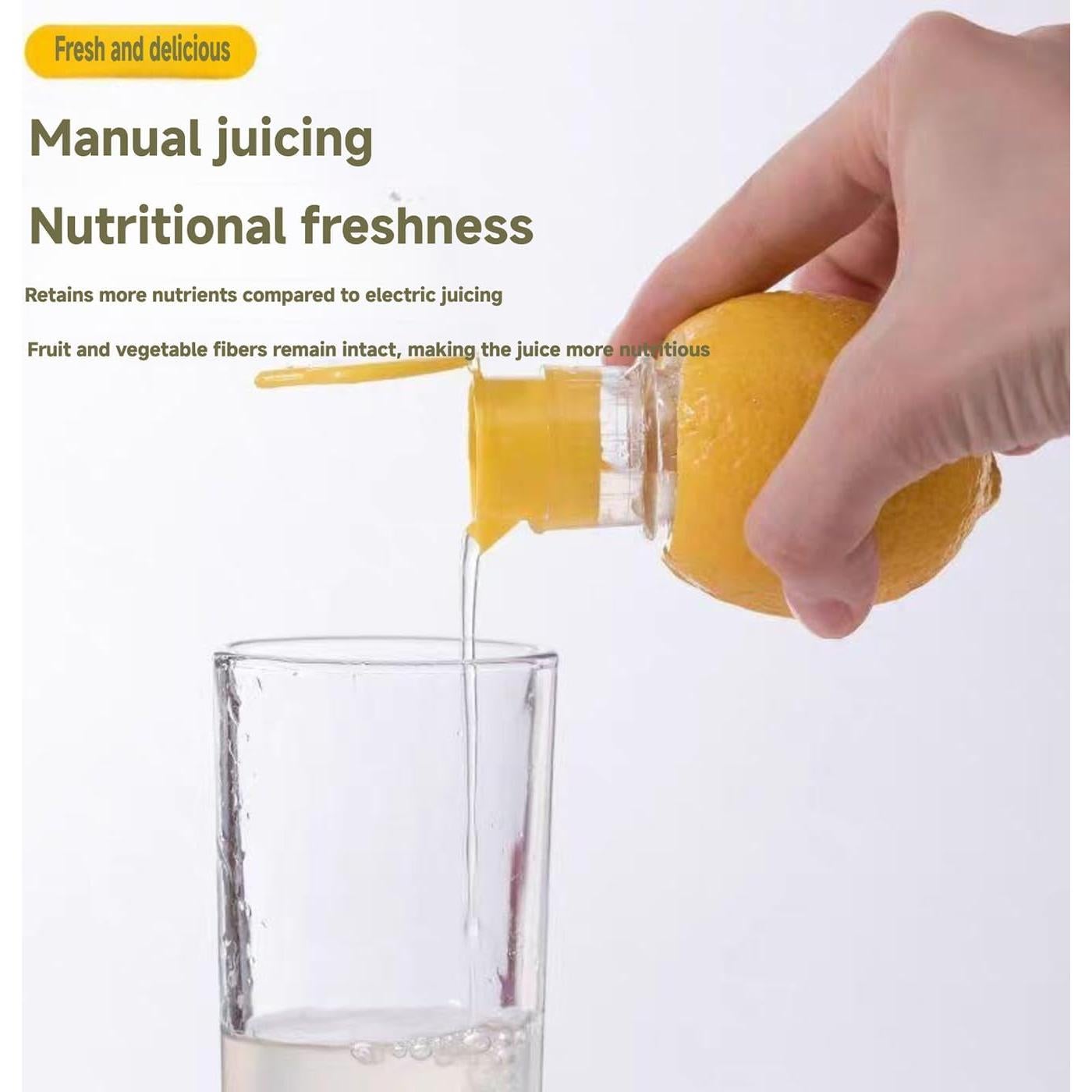 Exprimidor de Limón Manual Fangool 120g Portátil Amarillo 2 Pcs