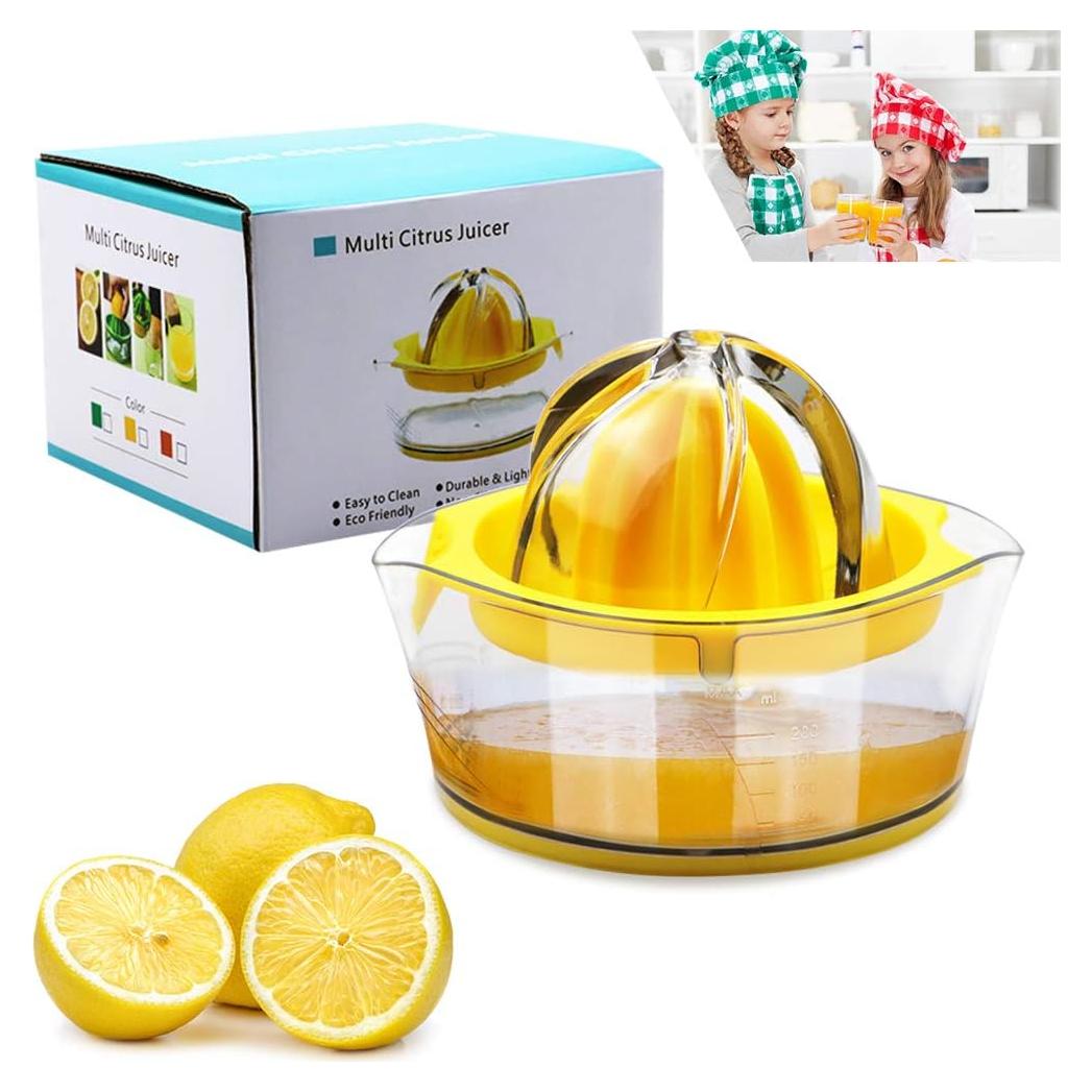 Exprimidor Manual Vanleonet Amarillo con Colador y Medidor