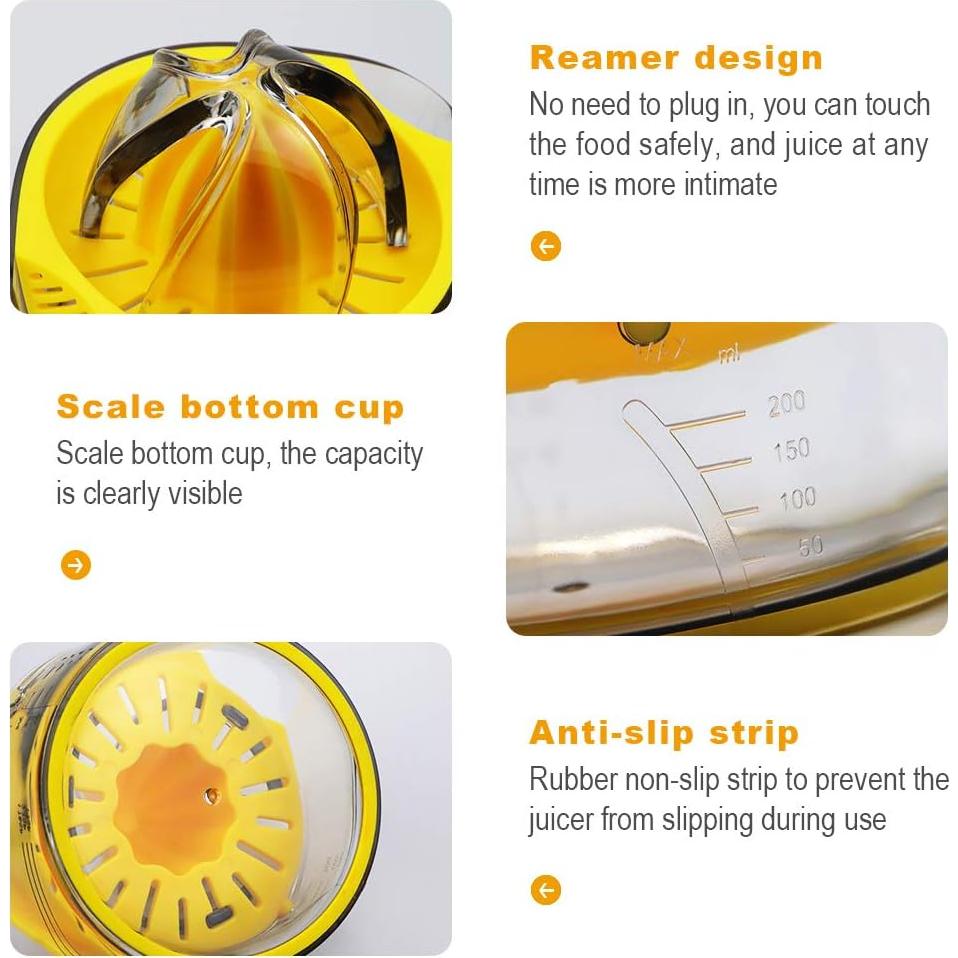 Exprimidor Manual Vanleonet Amarillo con Colador y Medidor