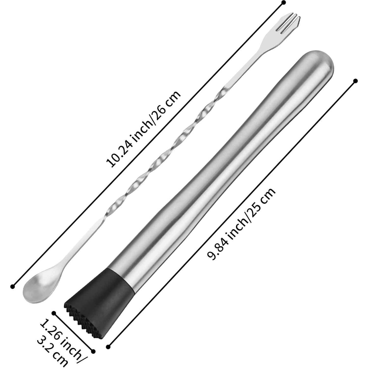 Set de Muddler y Cuchara de Bar tifanso - Acero Inoxidable
