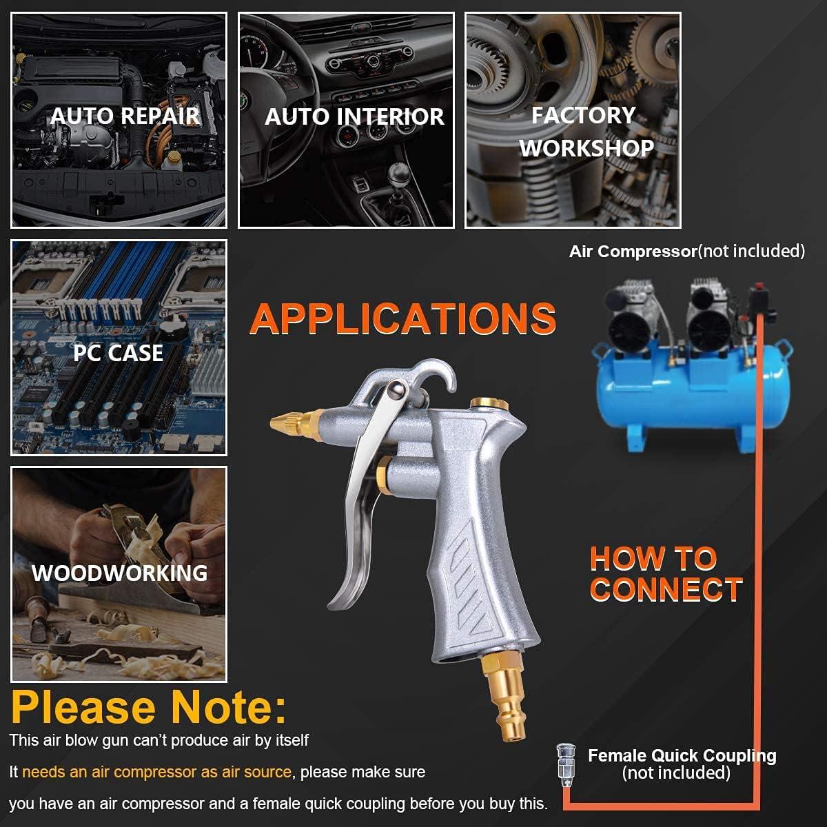 Pistola de Aire JASTIND Industrial con Boquilla Ajustable