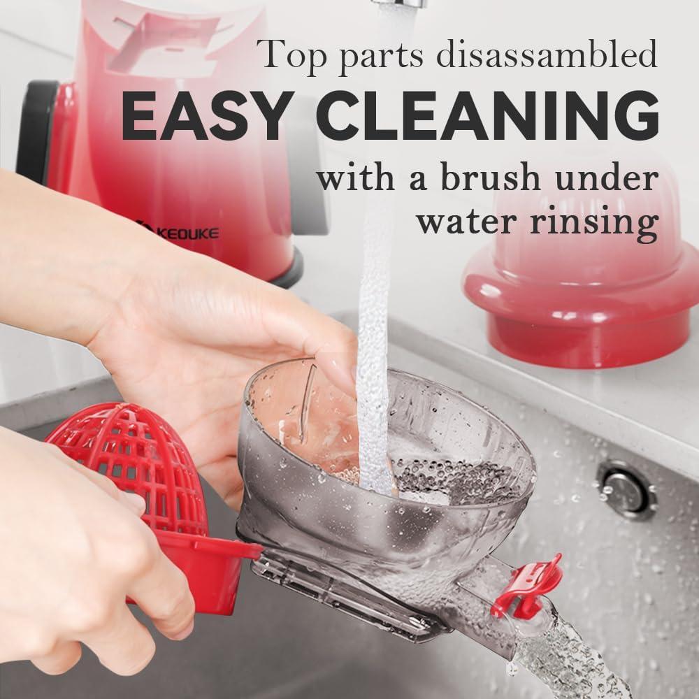 Exprimidor Manual de Cítricos KEOUKE - Rojo, 0.75 kg, Fácil Limpieza