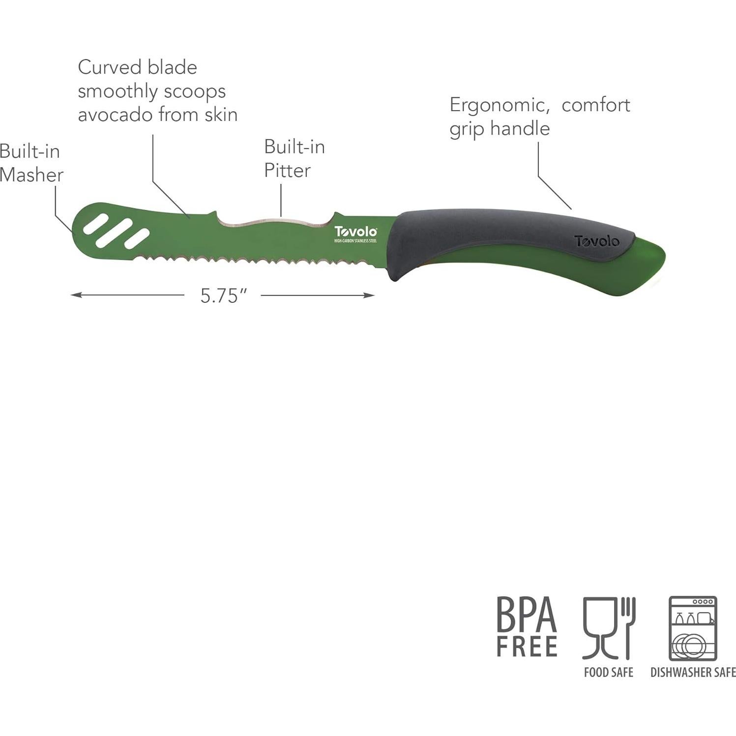 Cuchillo para Aguacate Tovolo 14.6 cm con Mango Ergonómico