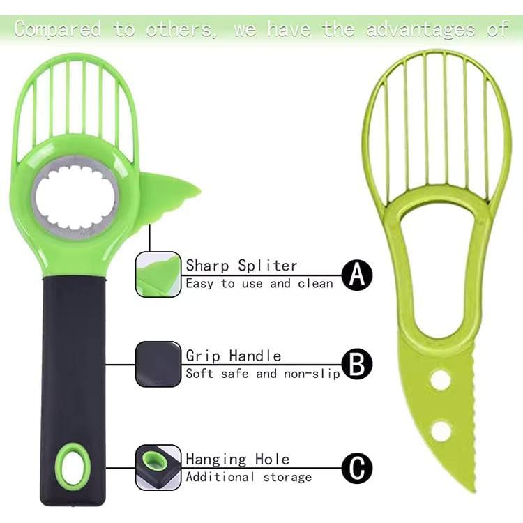 Cortador de Aguacate Genérico JS-AVO-88 Acero Inoxidable Verde/Negro