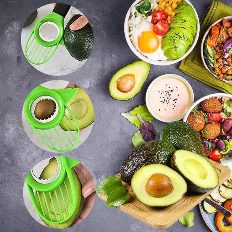 Cortador de Aguacate Genérico JS-AVO-88 Acero Inoxidable Verde/Negro