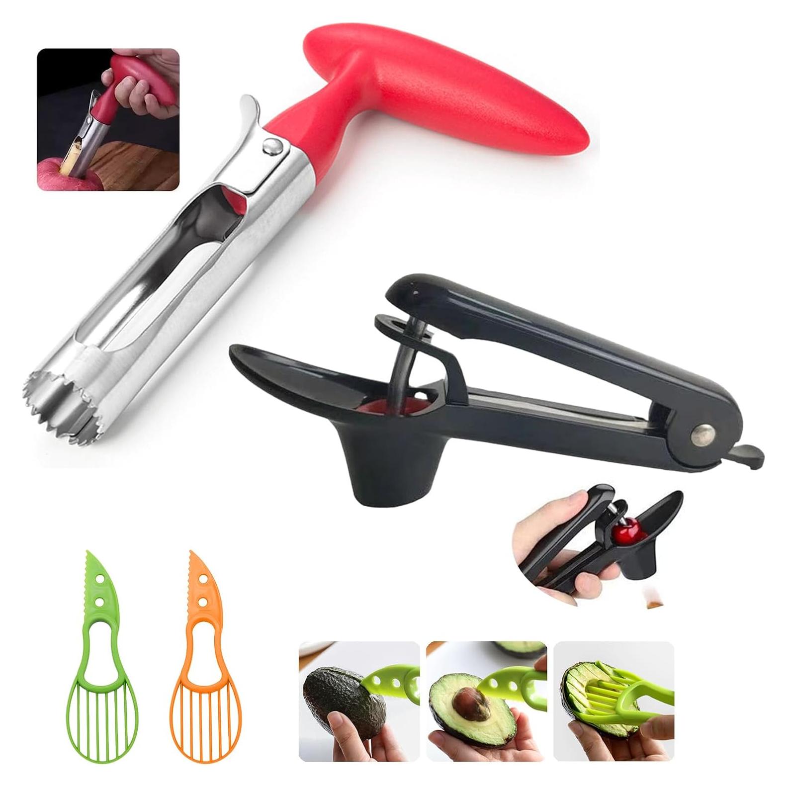 Juego de Herramientas para Frutas BCMON 4 Piezas - Descorazonador y Cortadores
