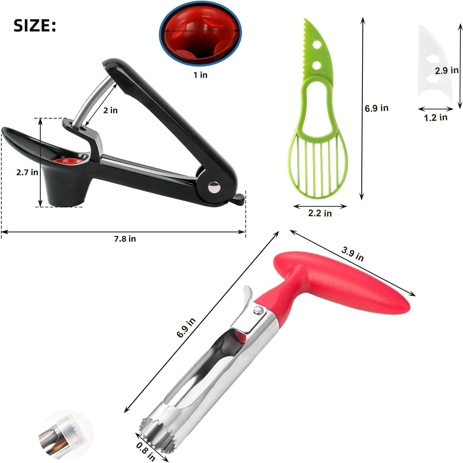 Juego de Herramientas para Frutas BCMON 4 Piezas - Descorazonador y Cortadores