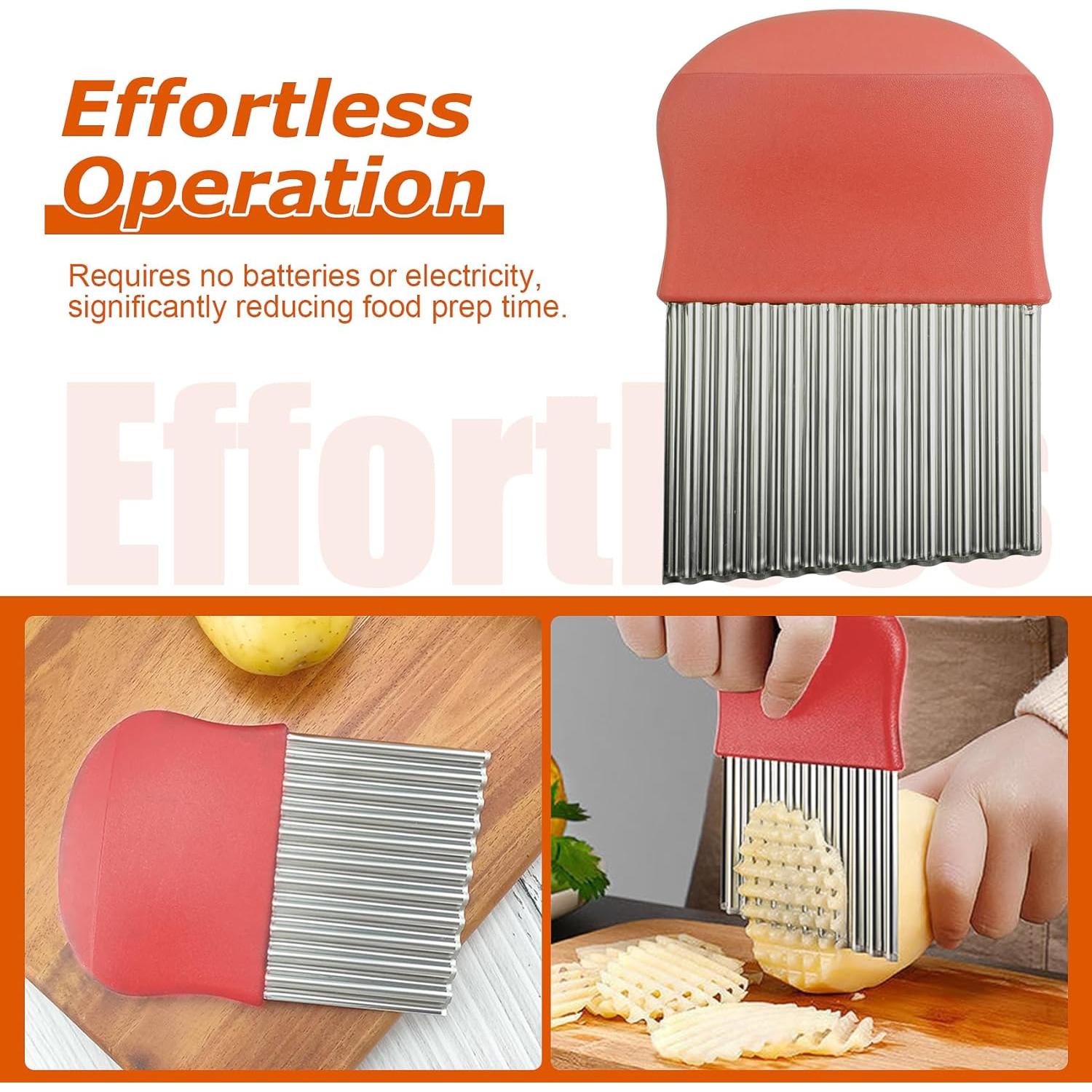 Cortador de Papas Waffle Remolean Acero Inoxidable 2 Piezas