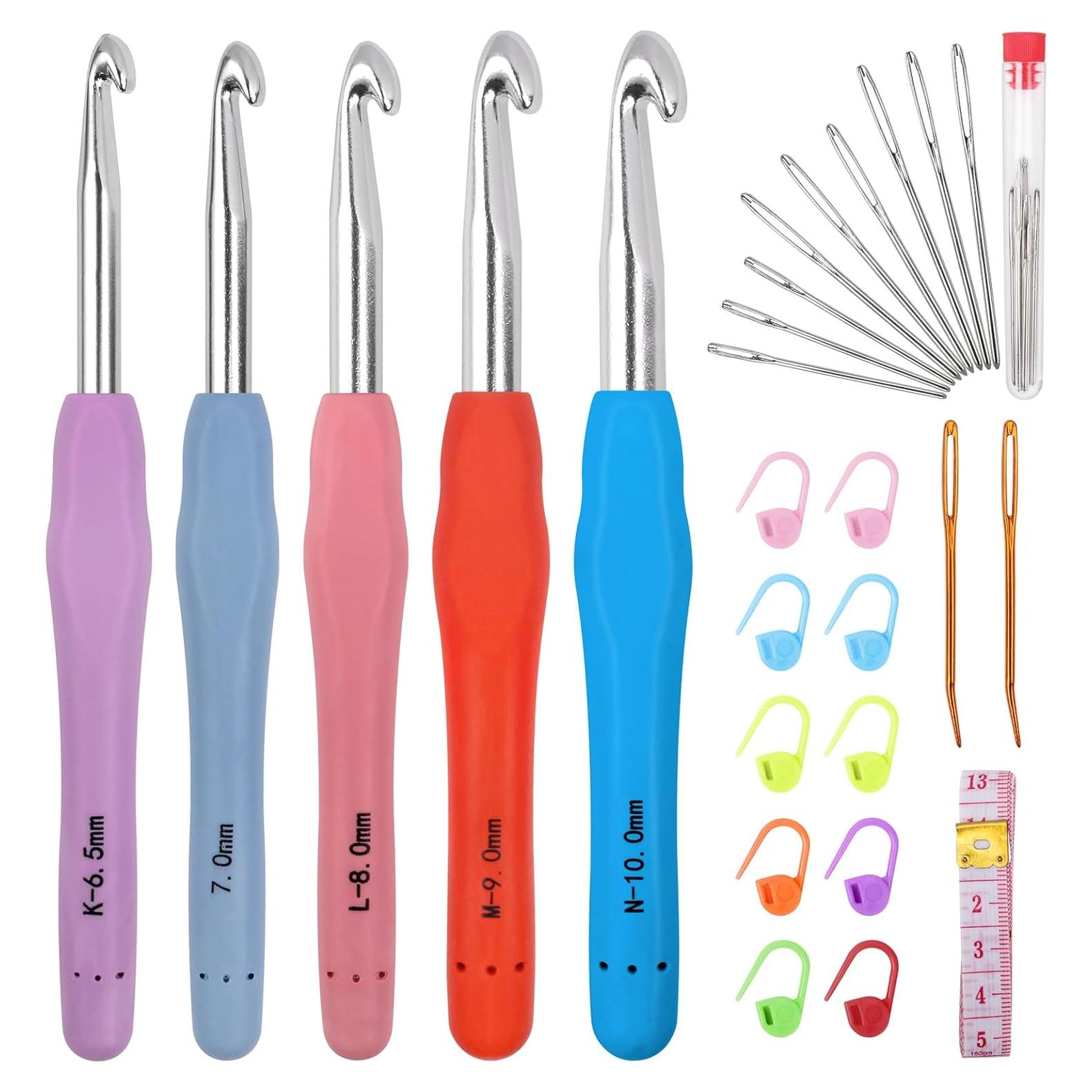 Juego de Ganchillos Ergonómicos MECHEER 5 Tamaños 6.5-10mm