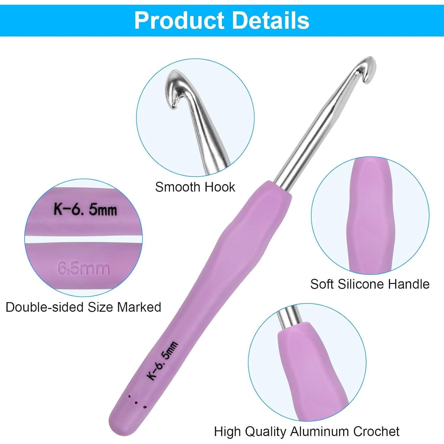 Juego de Ganchillos Ergonómicos MECHEER 5 Tamaños 6.5-10mm