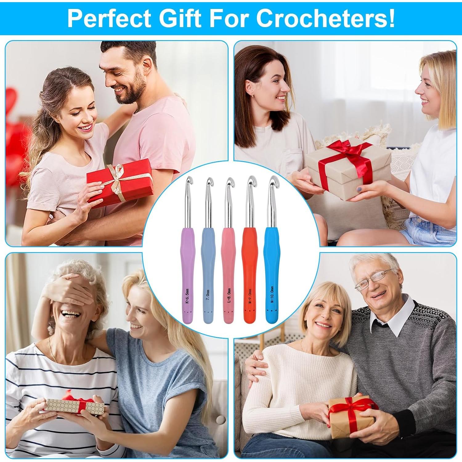 Juego de Ganchillos Ergonómicos MECHEER 5 Tamaños 6.5-10mm