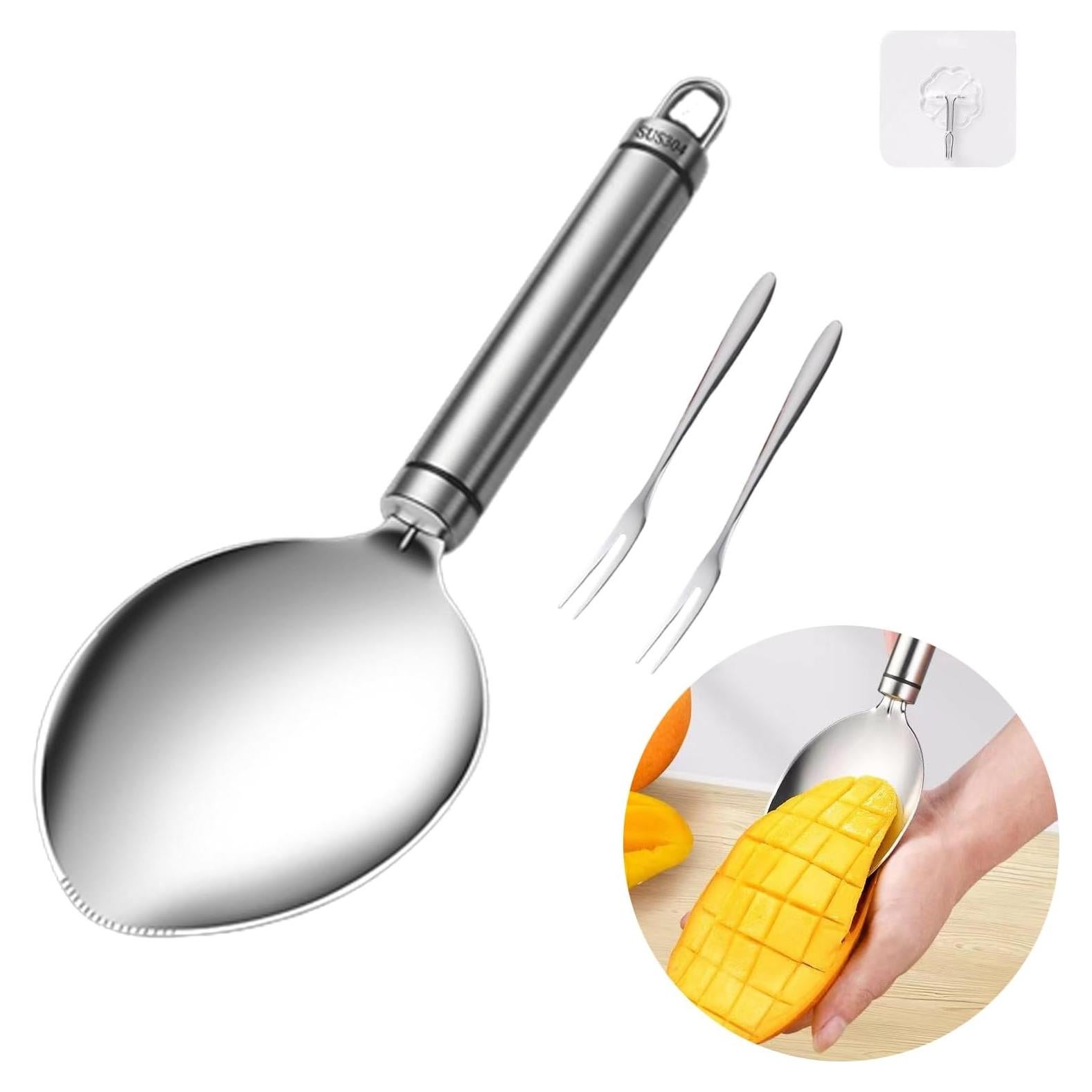 Cortador de Mango Wjwumha con 2 Tenedores y Gancho - Acero Inoxidable
