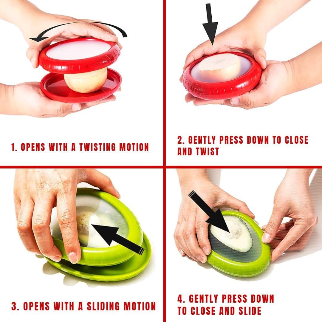 Juego de 4 Contenedores Reutilizables para Aguacate y Cebolla - Continental Star