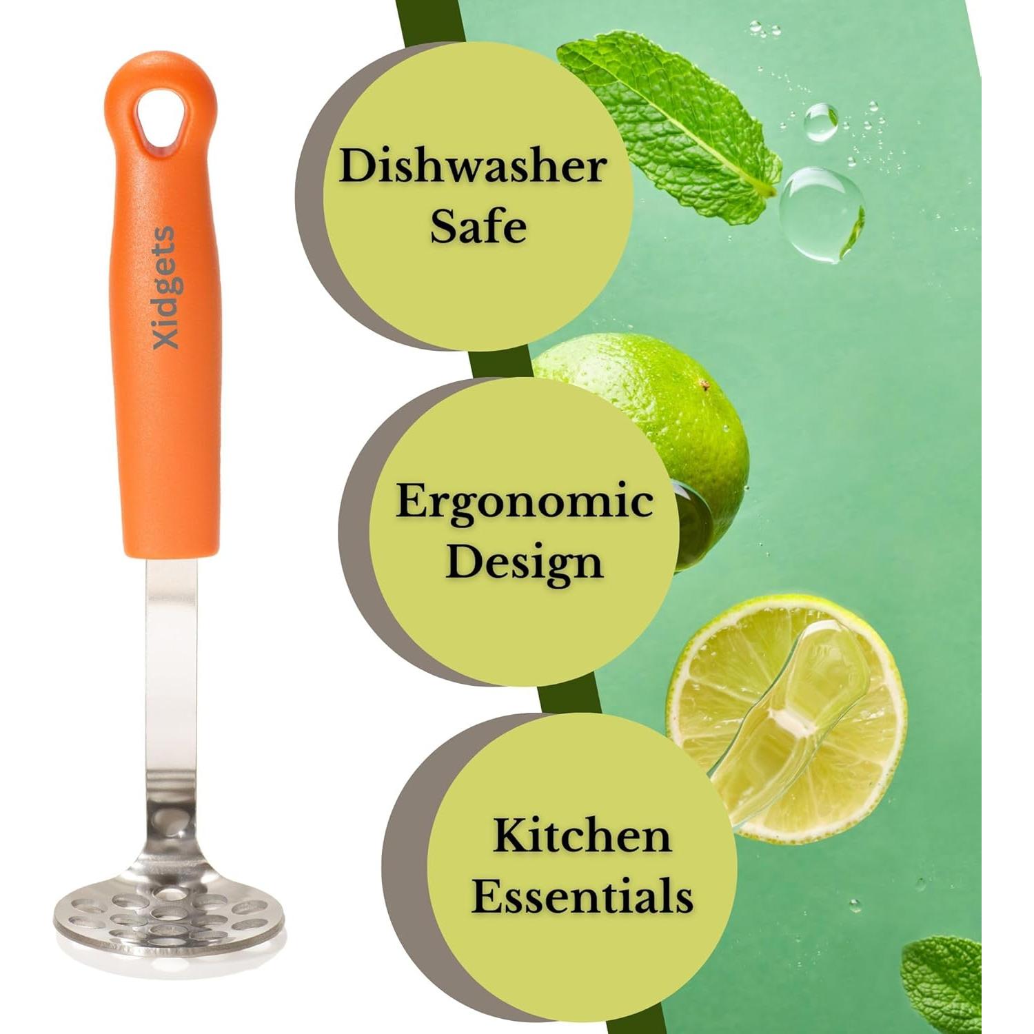 Mini Machacador de Aguacate Xidgets Verde 17.78x5.08cm Acero Inoxidable