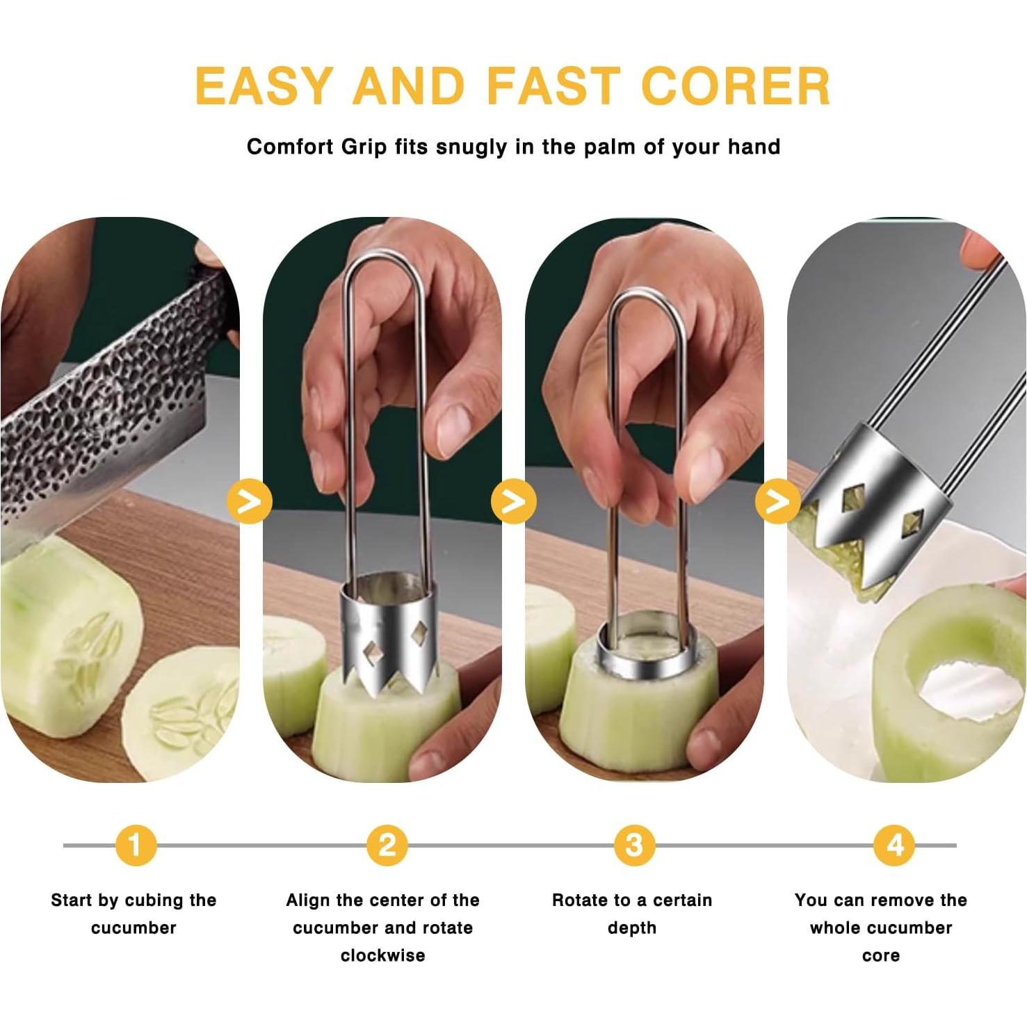 Removedor de Núcleo de Frutas y Verduras Ling Chuang 2 Pcs