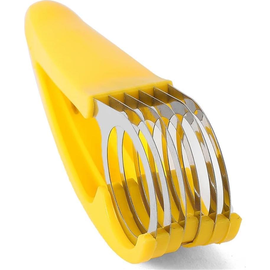 Cortador de Plátano Genérico 2 Pcs Acero Inoxidable Amarillo