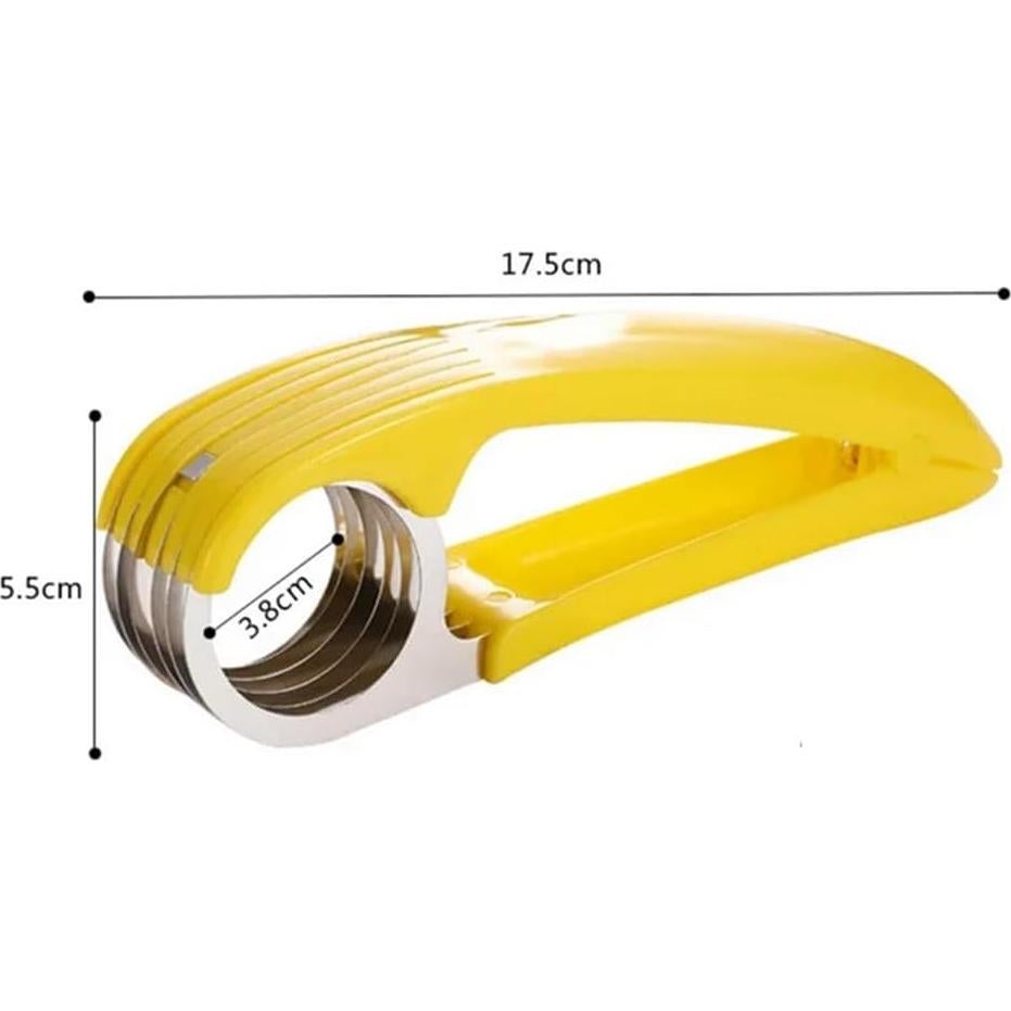 Cortador de Plátano Genérico 2 Pcs Acero Inoxidable Amarillo