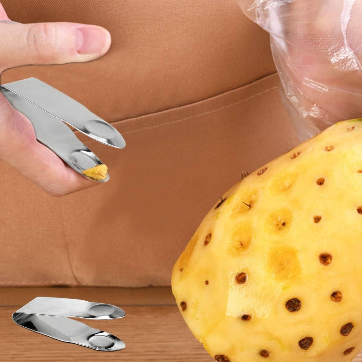 DOERDO Removedor de Tallos de Fresa y Tomate - 4 Piezas Acero Inoxidable