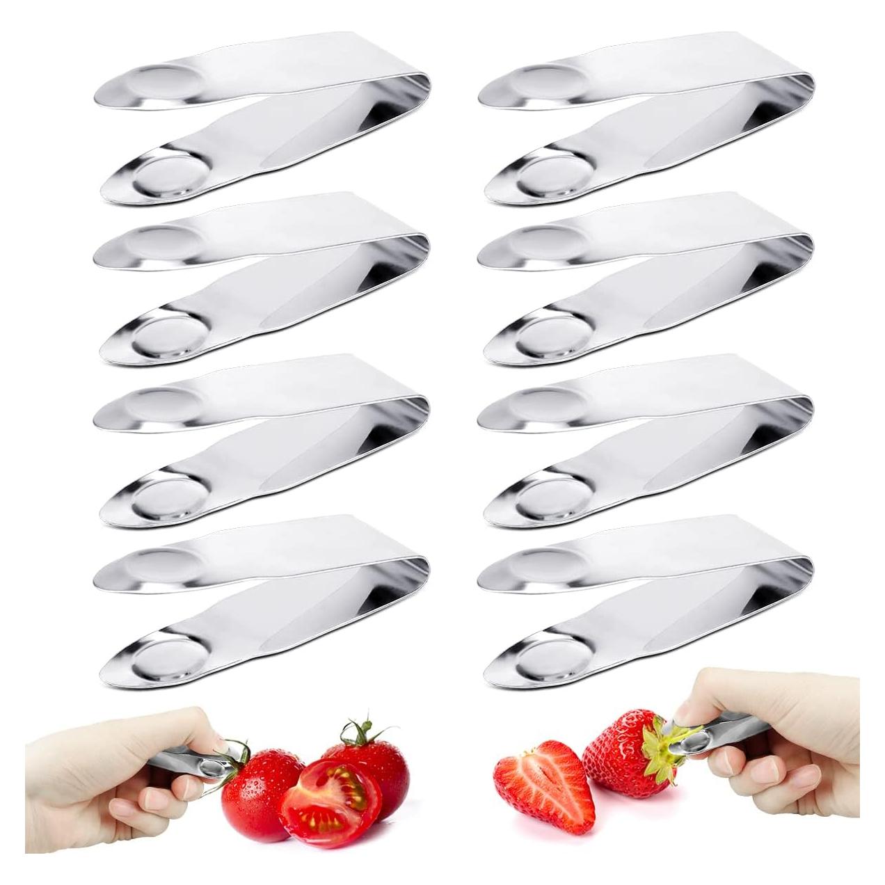 DOERDO 8 Piezas Removedor de Tallo de Fresa Acero Inoxidable