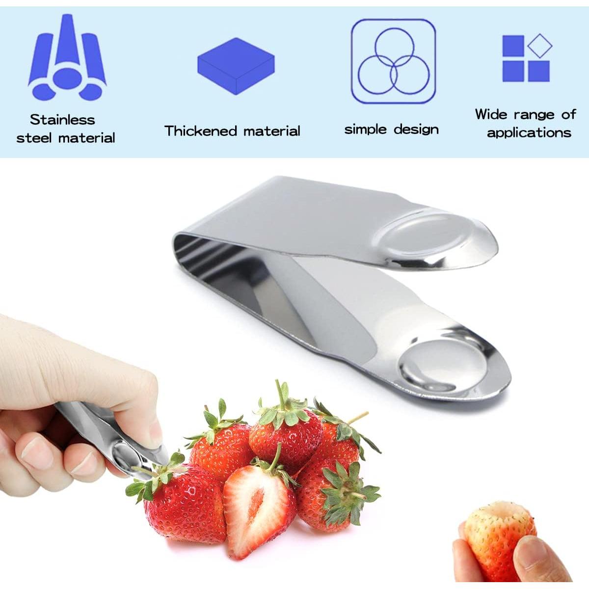 DOERDO 8 Piezas Removedor de Tallo de Fresa Acero Inoxidable