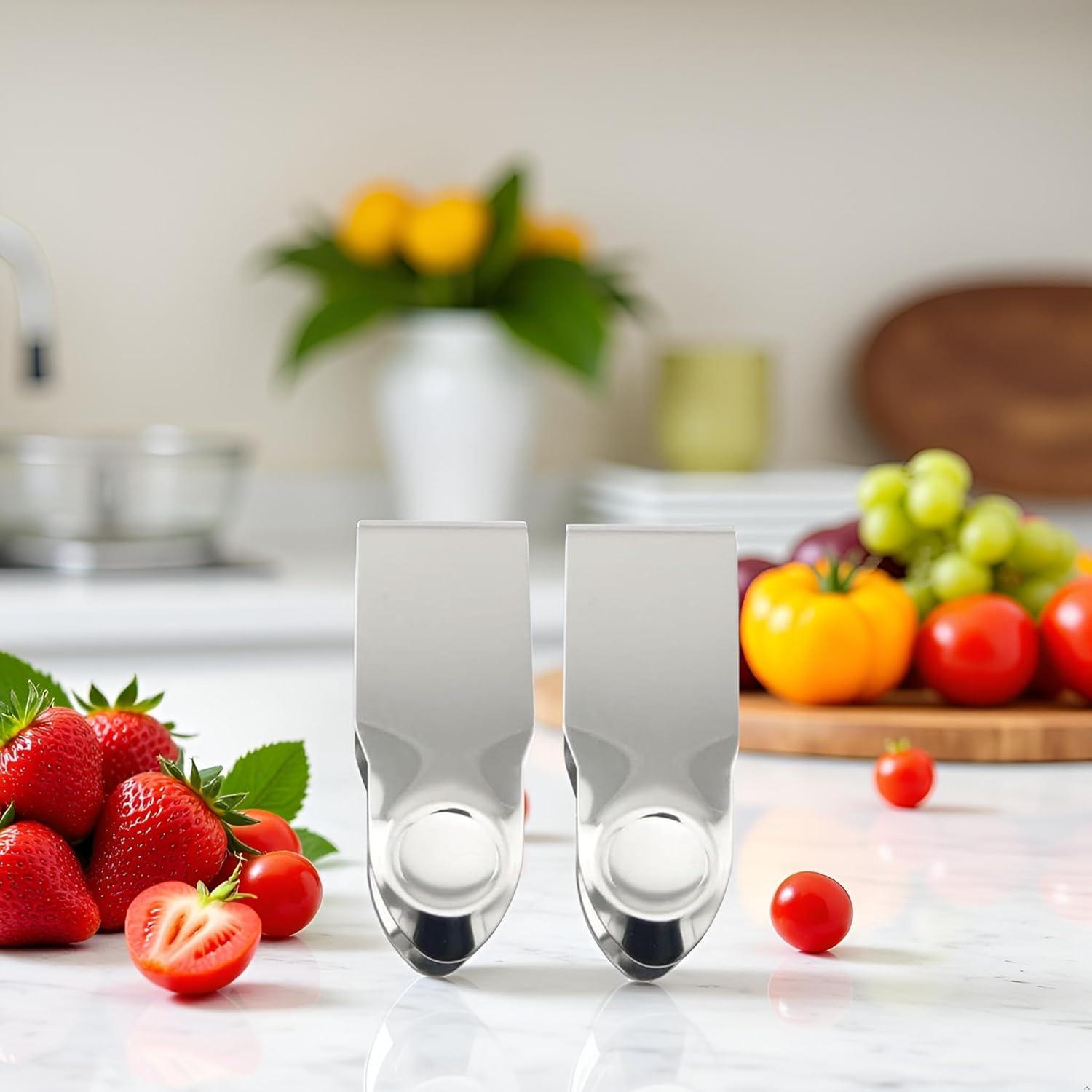 Removedor de Tallos de Fresa Jowxsx Acero Inoxidable 2 Piezas