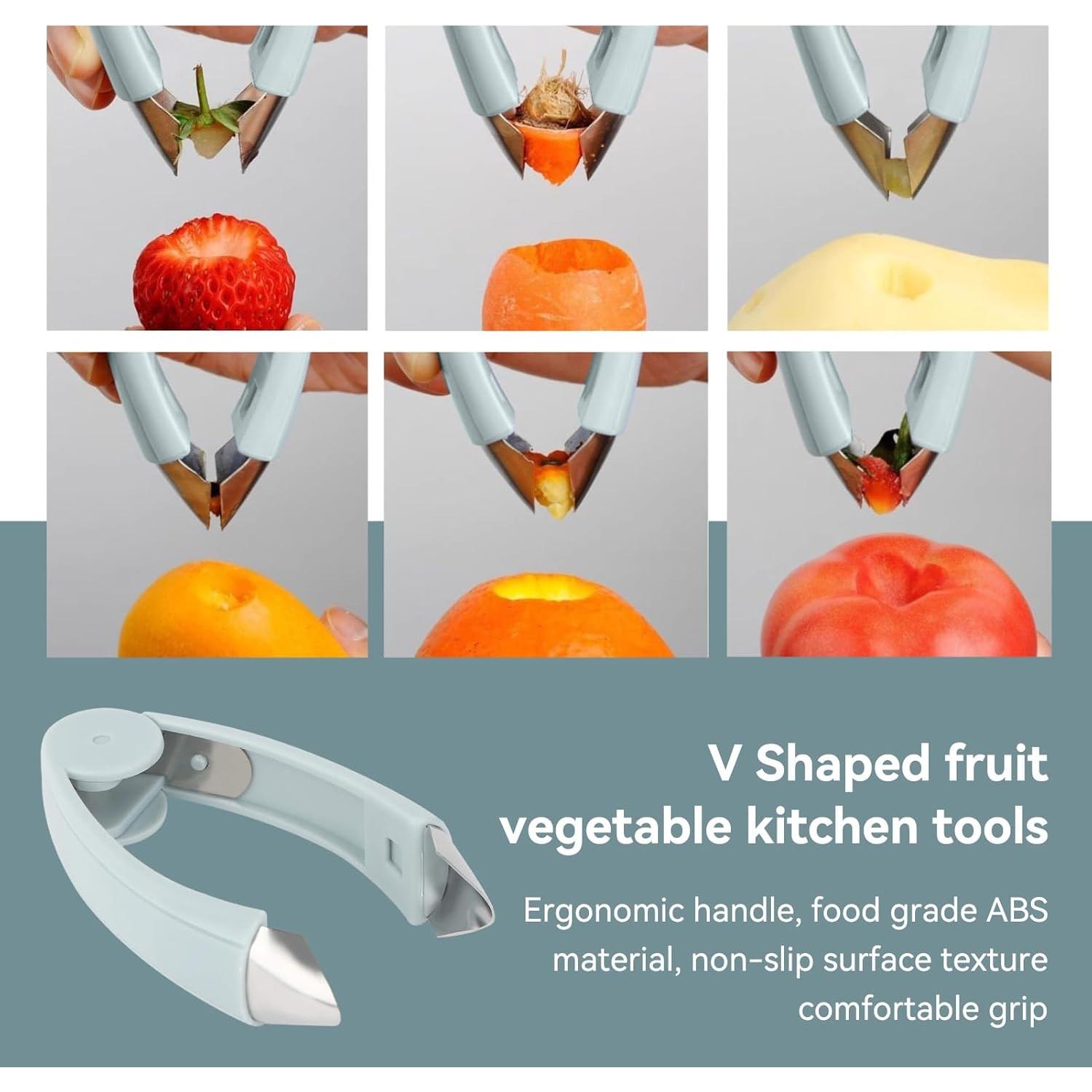 Pelador de Ojos de Piña HERCHR Acero Inoxidable 12 cm Azul