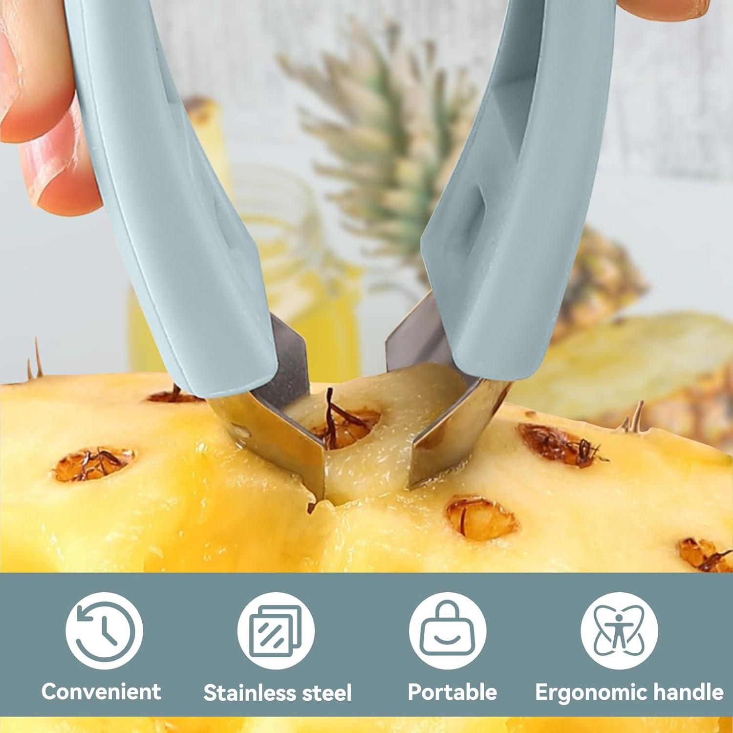 Pelador de Ojos de Piña HERCHR Acero Inoxidable 12 cm Azul