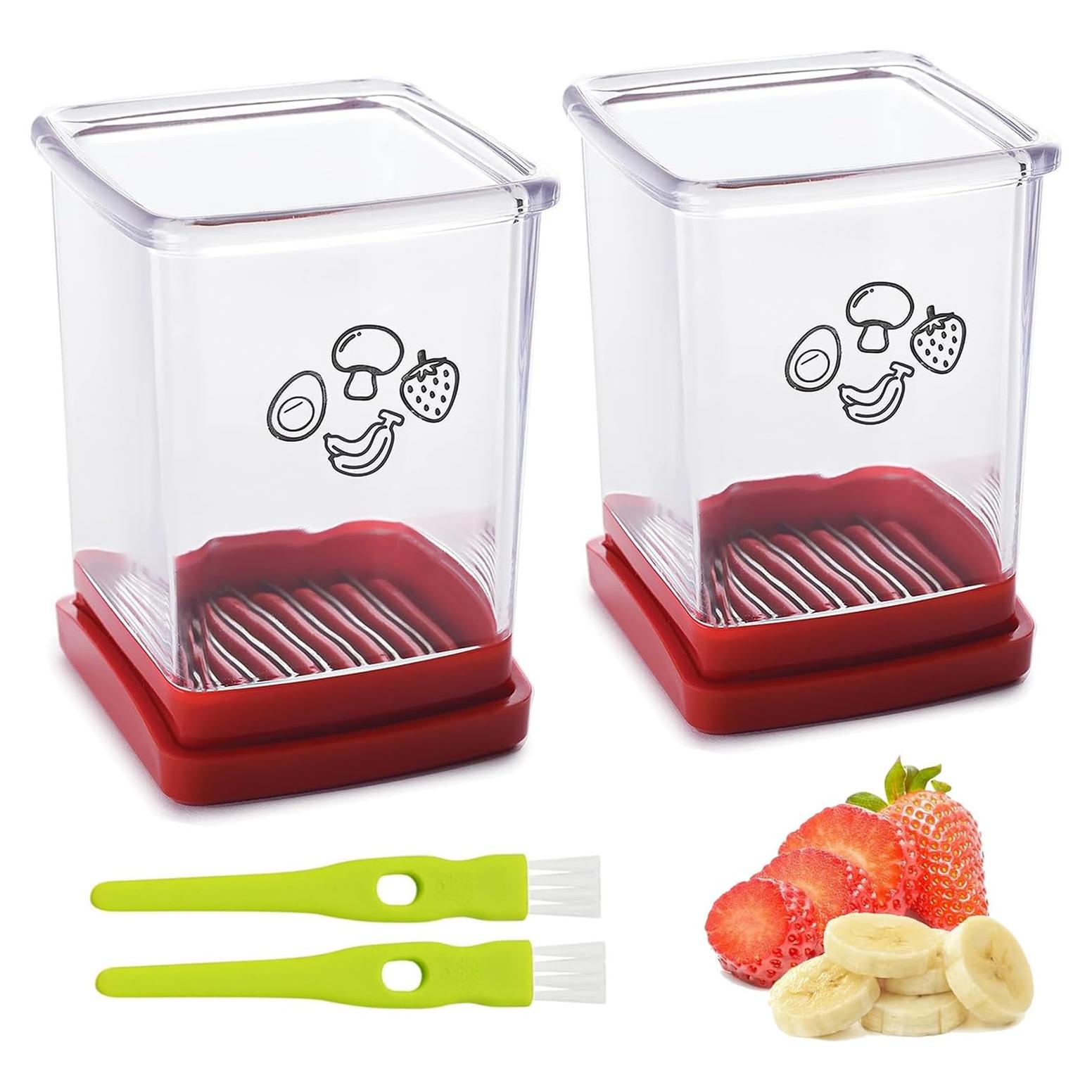 Cortador de Frutas ERHIRY 2 Pcs Rojo - Acero Inoxidable