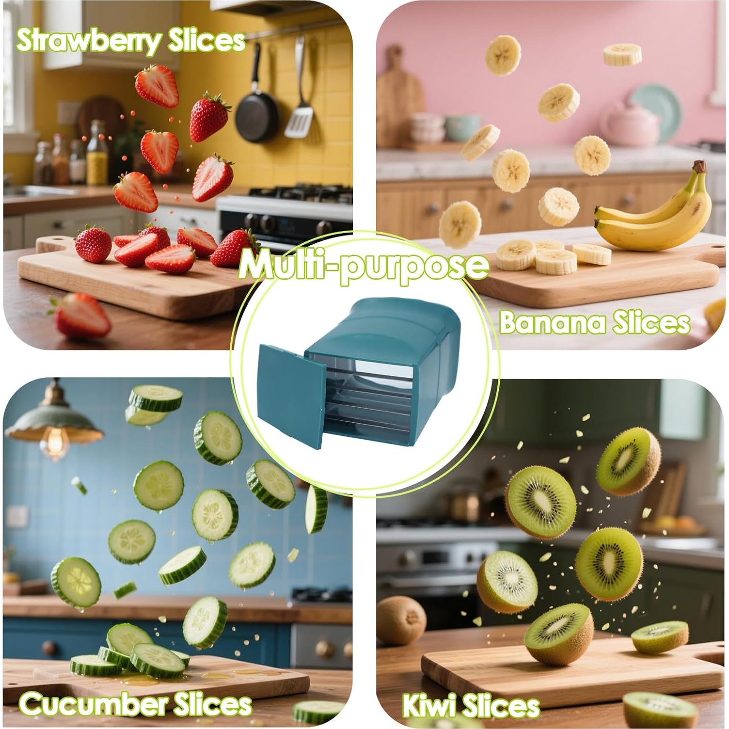 Cortador de Frutas Multifuncional Suuker - Azul, 45g