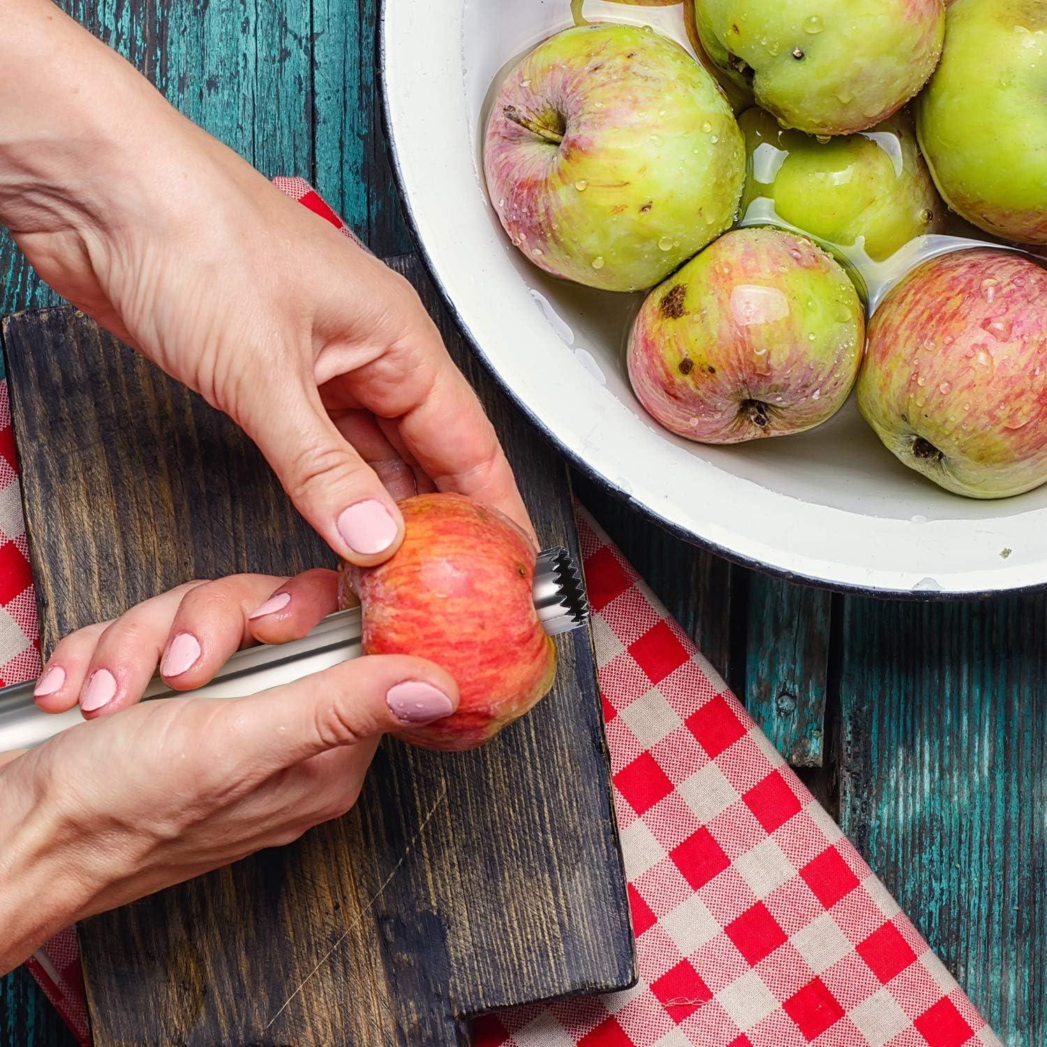 Juego de 4 Descorazonadores de Frutas Mudder de Acero Inoxidable