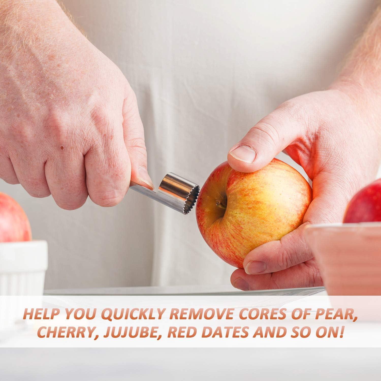 Juego de 4 Descorazonadores de Frutas Mudder de Acero Inoxidable