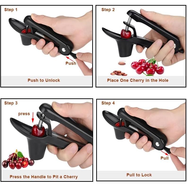 Deshuesador de Cereza Jusanice Acero Inoxidable Negro